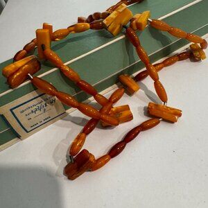 VINTAGE BALTIC AMBER BALTIC EGG YOLK HONEY BUTTERSCOTCH NECKLACE Oval  33 g 老琥珀